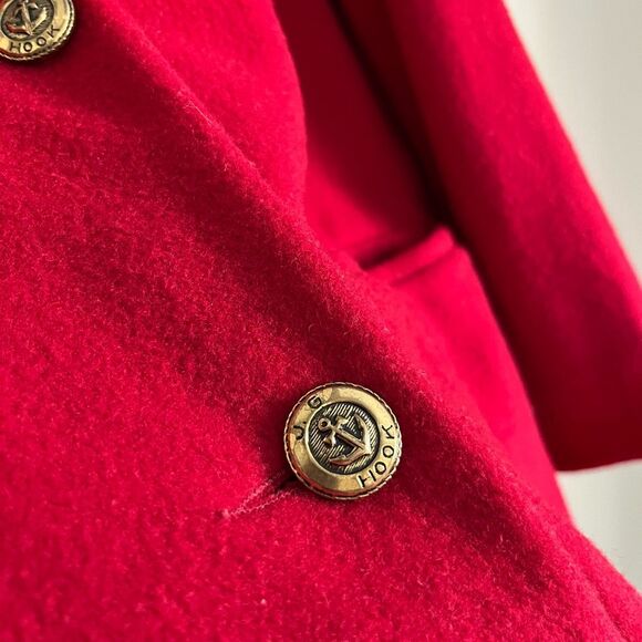 Vintage J.G. Hook Red Wool Blend Coat Women’s Size 12 Double Breasted USA Made - Picture 4 of 10